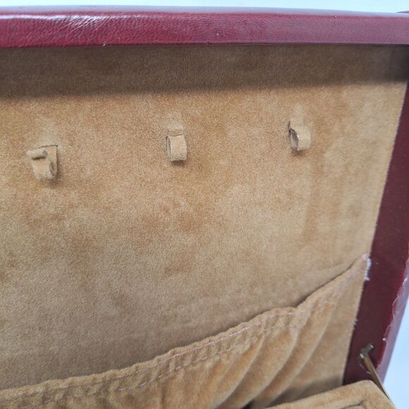 Vintage MCM Burgundy Red Faux Leather Jewelry Box Combination Lock Briefcase - Picture 6 of 15